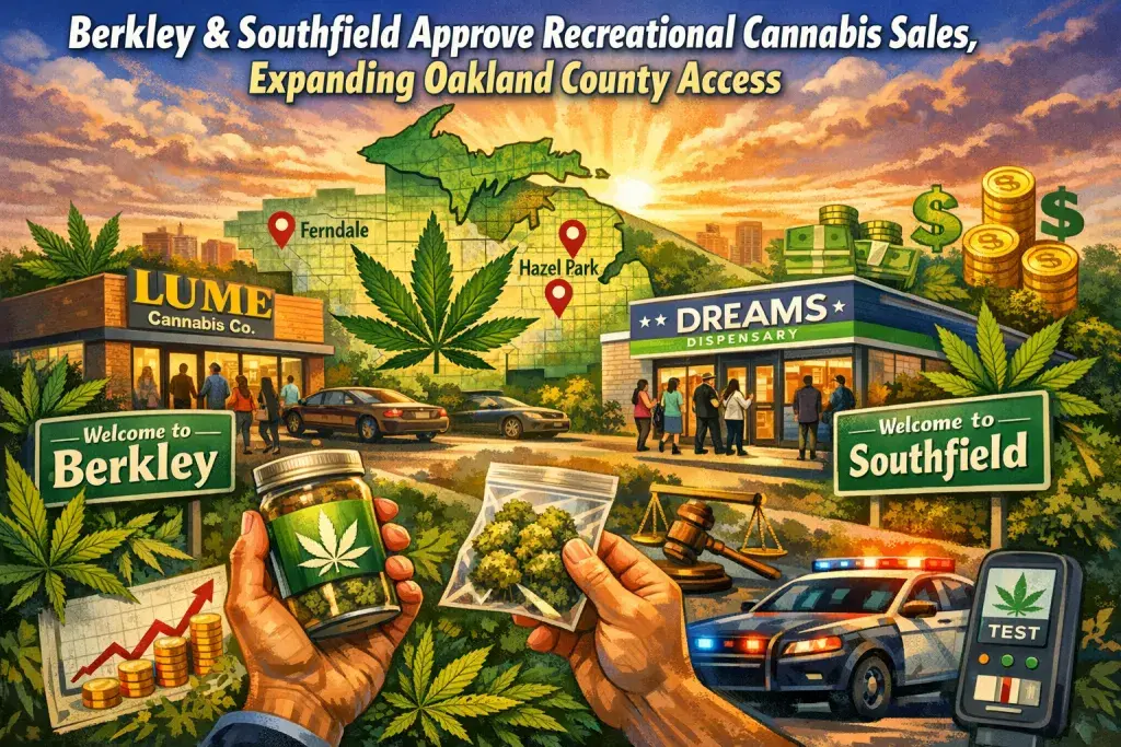 Berkley and Southfield Approve Recreational Cannabis Sales, Expanding Oakland County Access