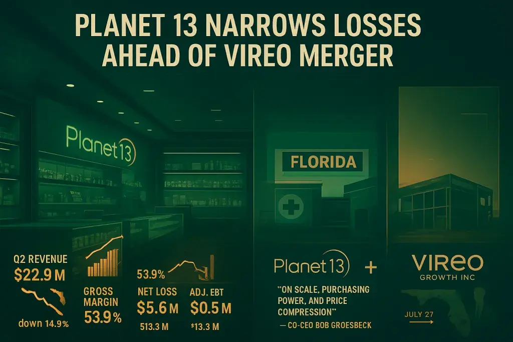 Planet 13 Narrows Losses as It Awaits Vireo Merger Close